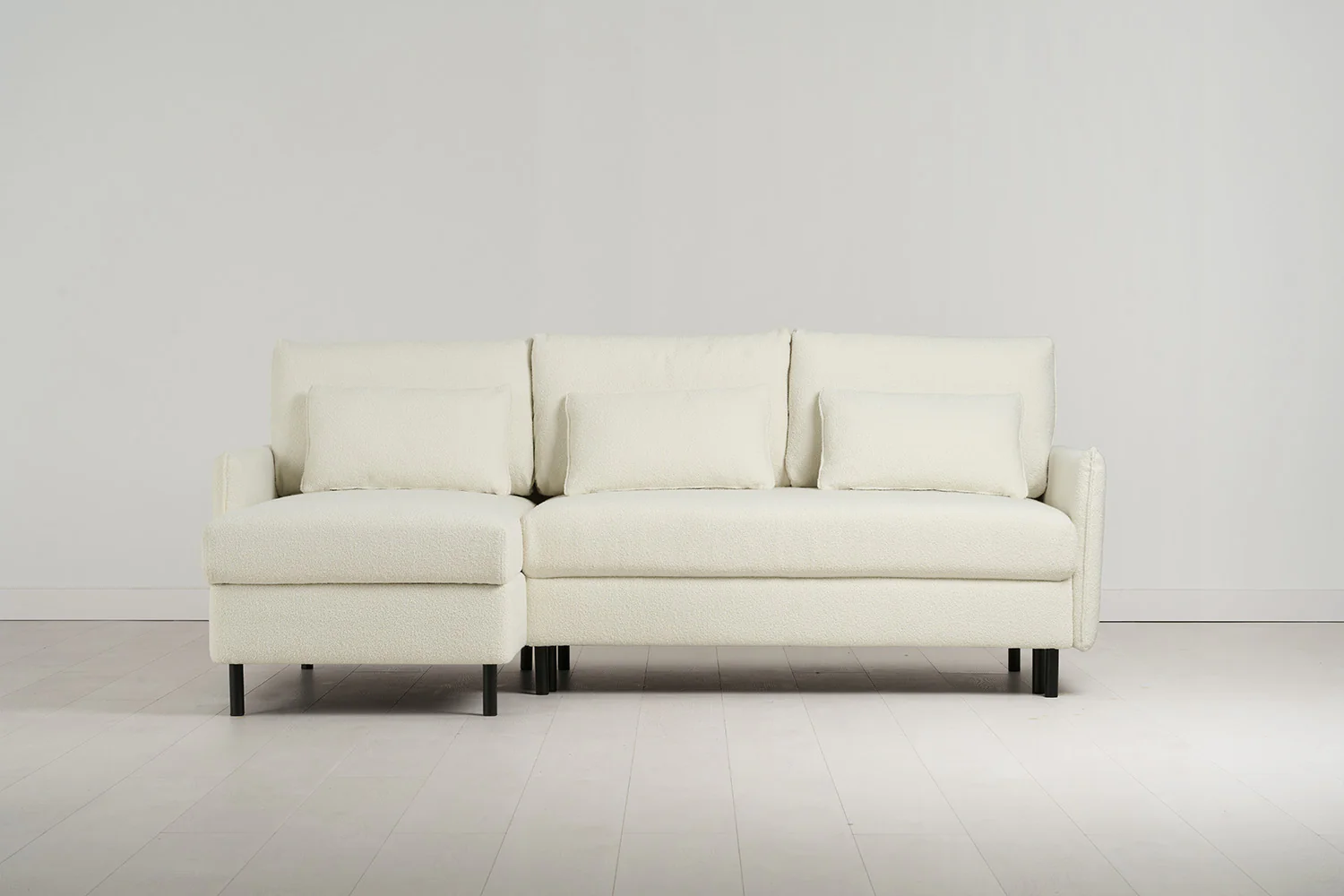 Model 12 Sofa Bed with Storage 3 Seater Left Chaise, Ivory