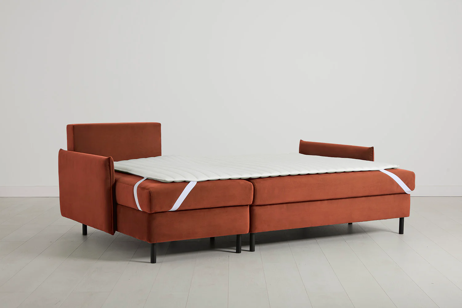 Model 12 Sofa Bed with Storage 3 Seater Left Chaise, Brick - Image 11