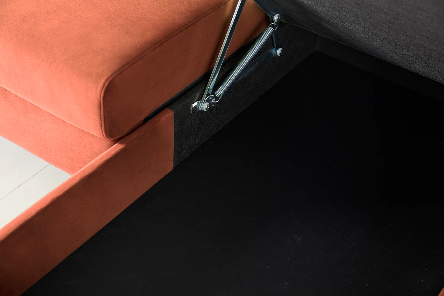 Model 12 Sofa Bed with Storage 3 Seater Left Chaise, Brick - Image 17