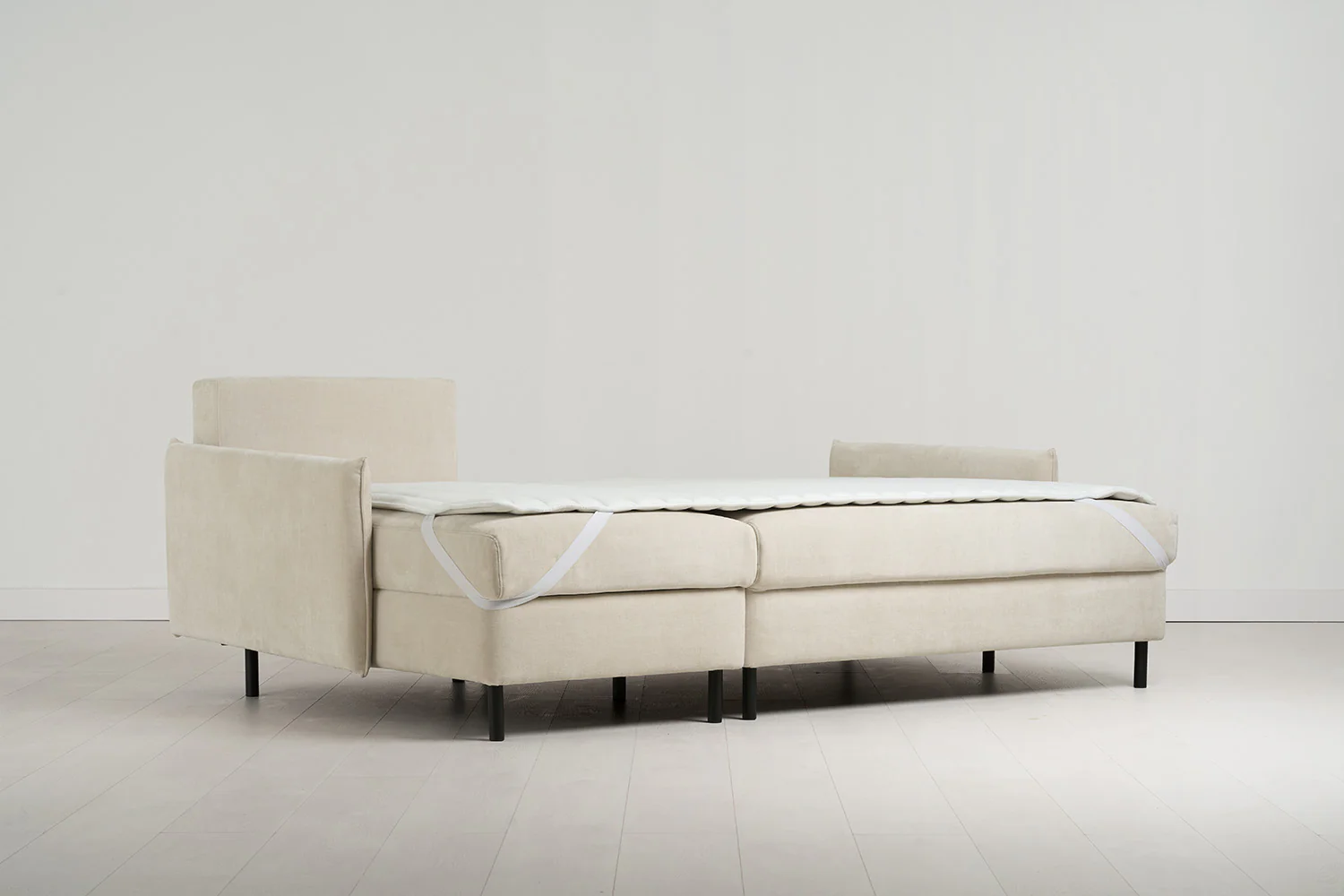 Model 12 Sofa Bed with Storage 3 Seater Left Chaise, Chalk - Image 12
