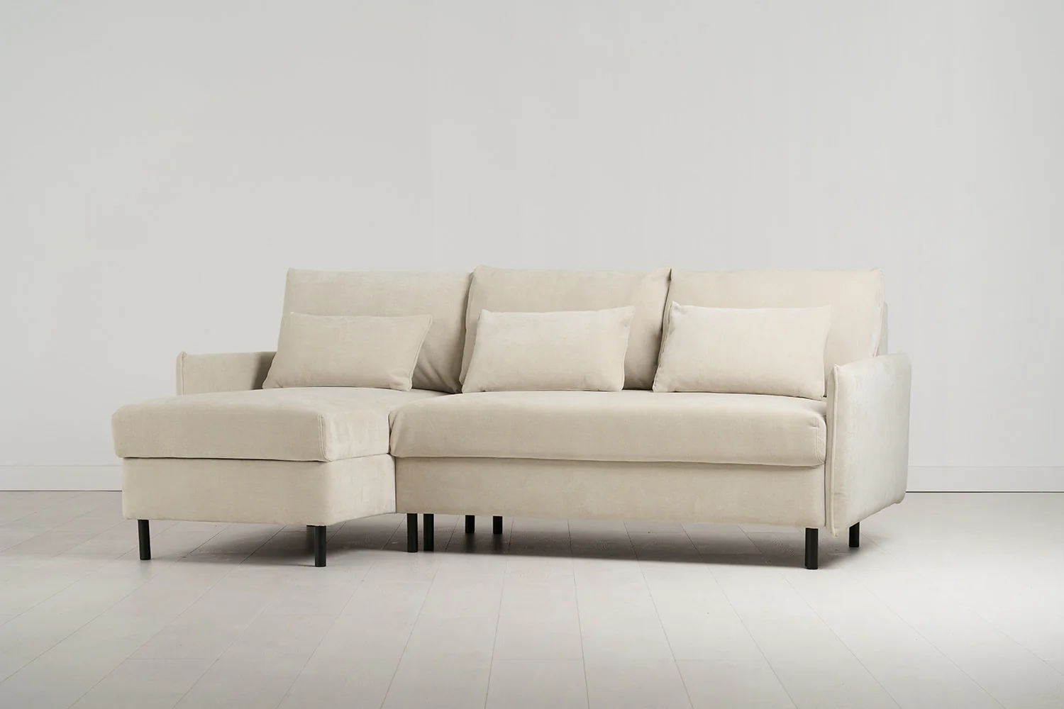 Model 12 Sofa Bed with Storage 3 Seater Left Chaise, Chalk - Image 6