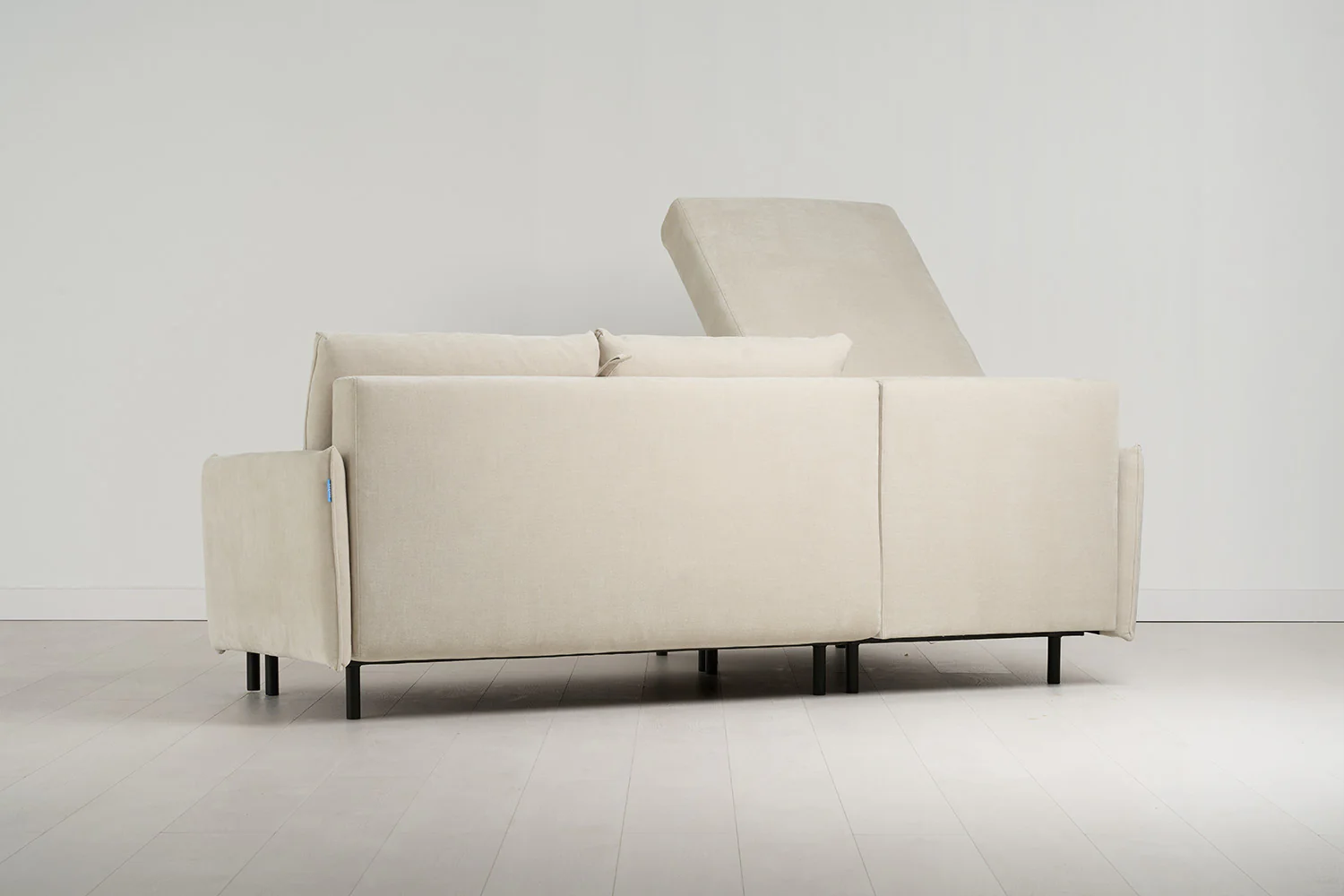 Model 12 Sofa Bed with Storage 3 Seater Left Chaise, Chalk - Image 9