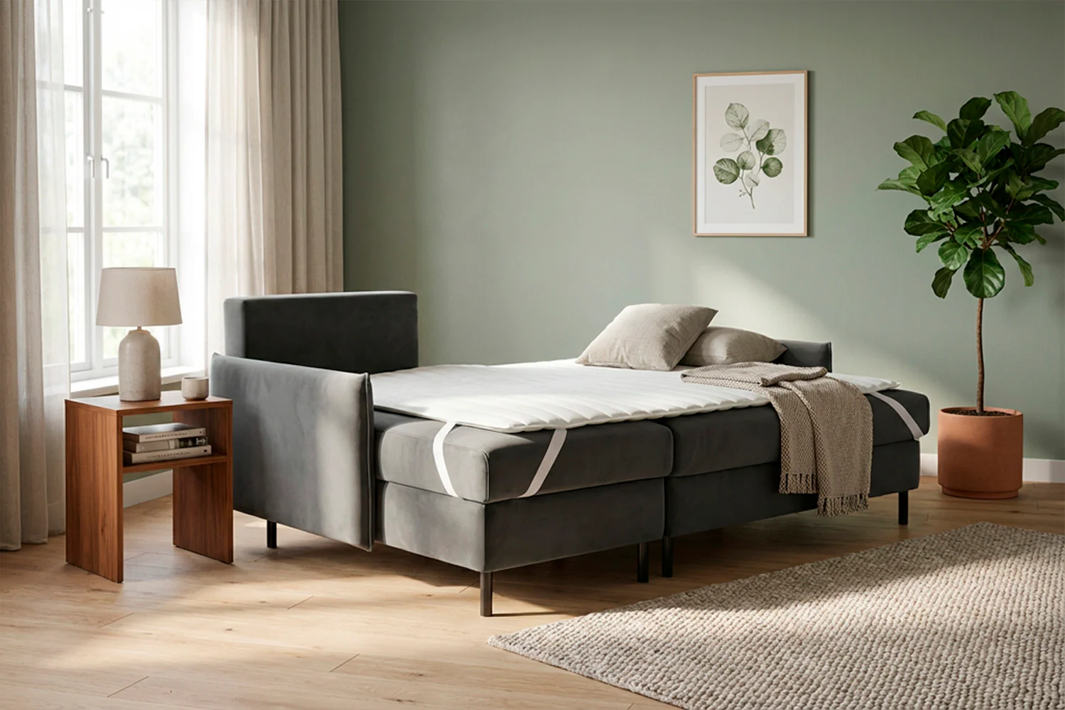 Model 12 Sofa Bed with Storage 3 Seater Left Chaise, Charcoal - Image 4