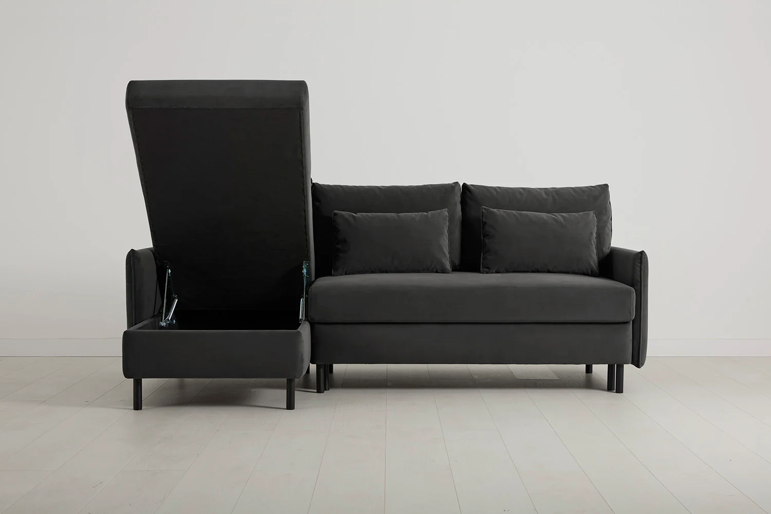 Model 12 Sofa Bed with Storage 3 Seater Left Chaise, Charcoal - Image 5