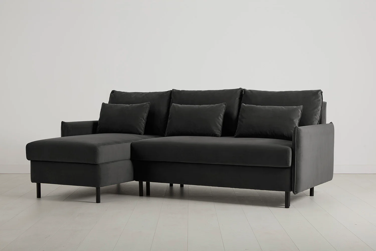 Model 12 Sofa Bed with Storage 3 Seater Left Chaise, Charcoal - Image 9
