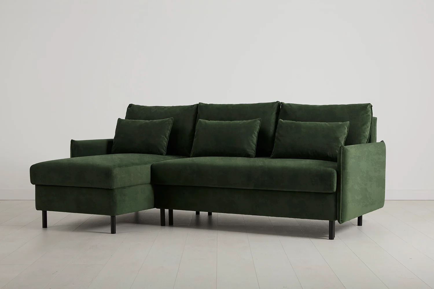 Model 12 Sofa Bed with Storage 3 Seater Left Chaise, Conifer - Image 4