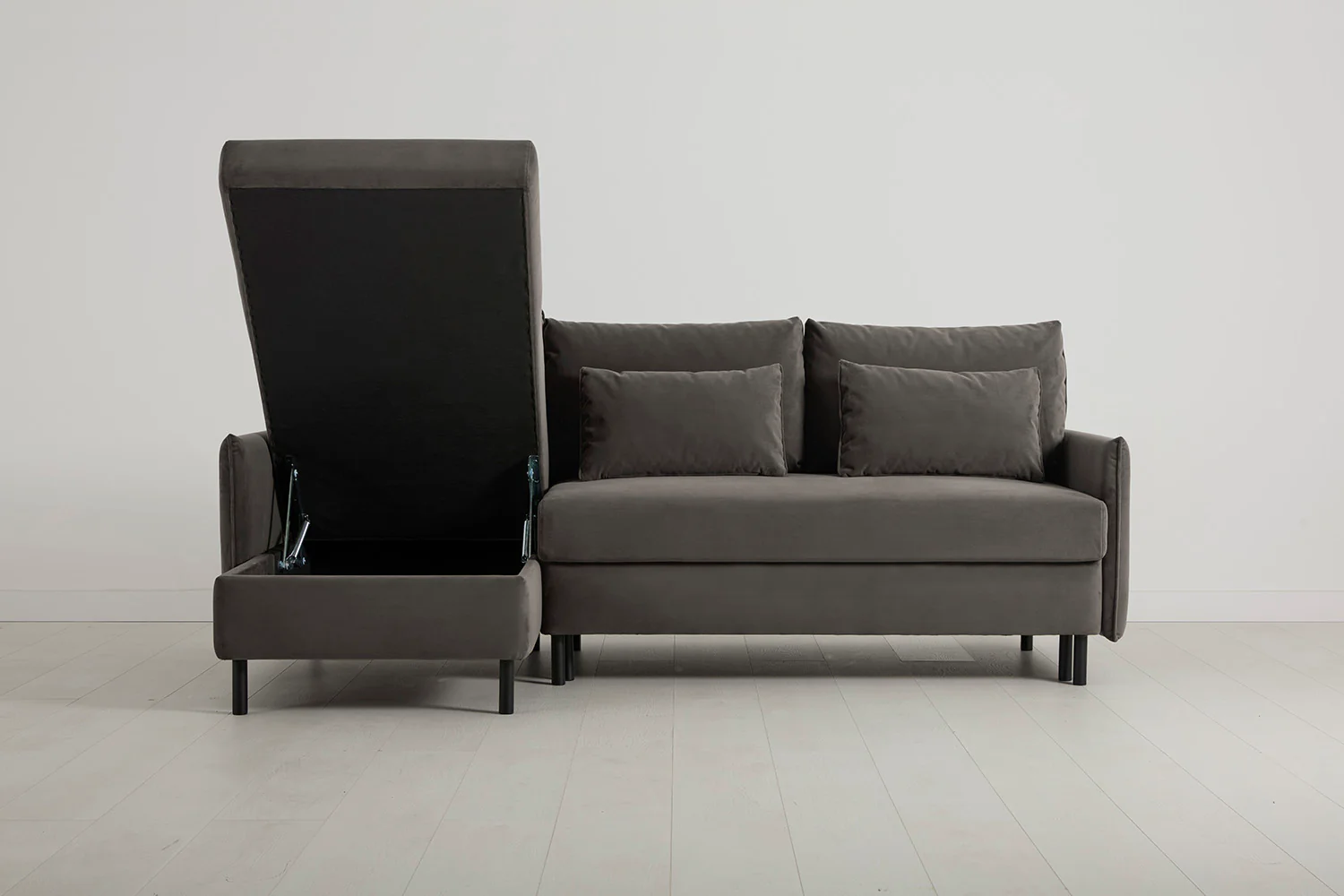 Model 12 Sofa Bed with Storage 3 Seater Left Chaise, Elephant - Image 3