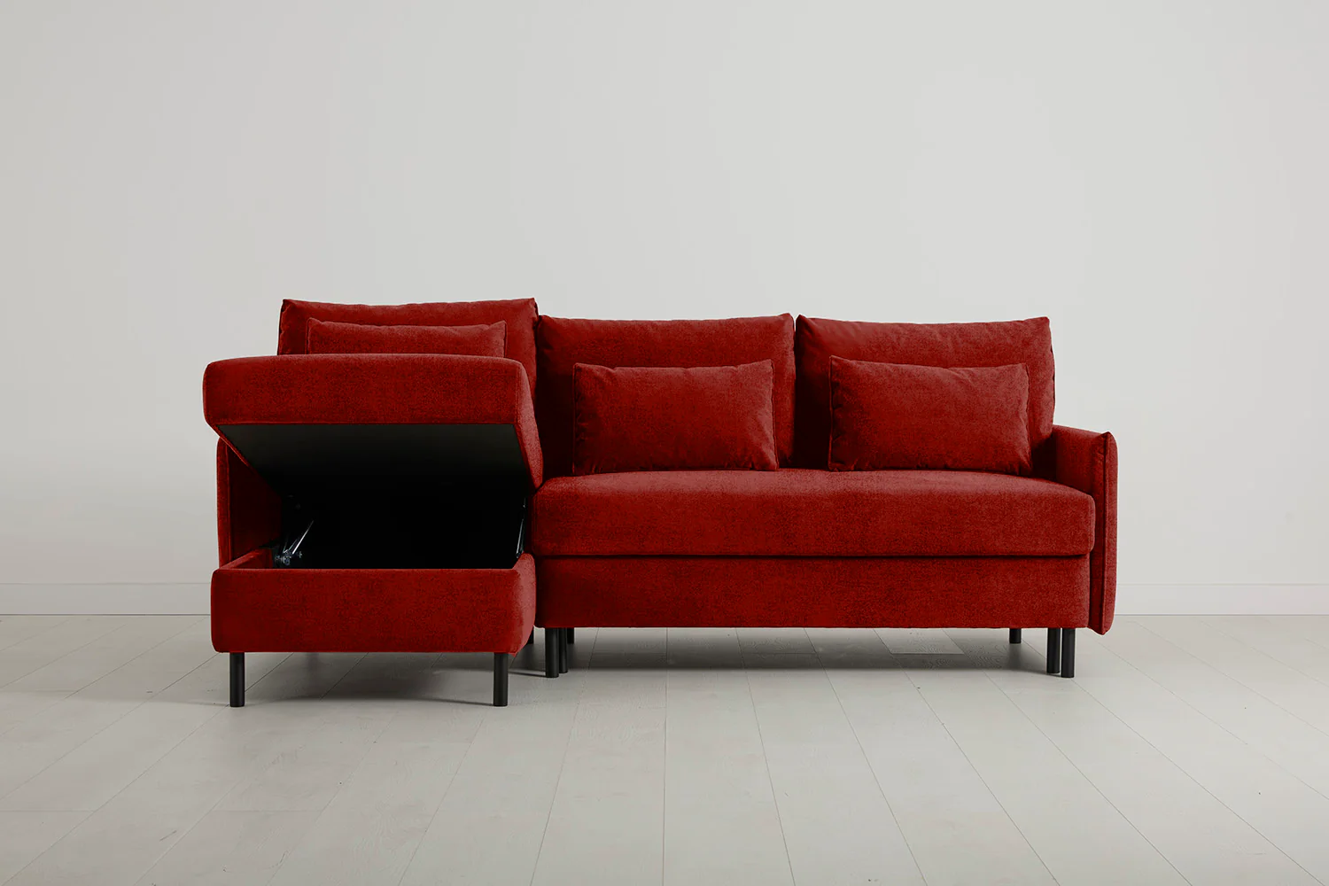 Model 12 Sofa Bed with Storage 3 Seater Left Chaise, Harissa - Image 2