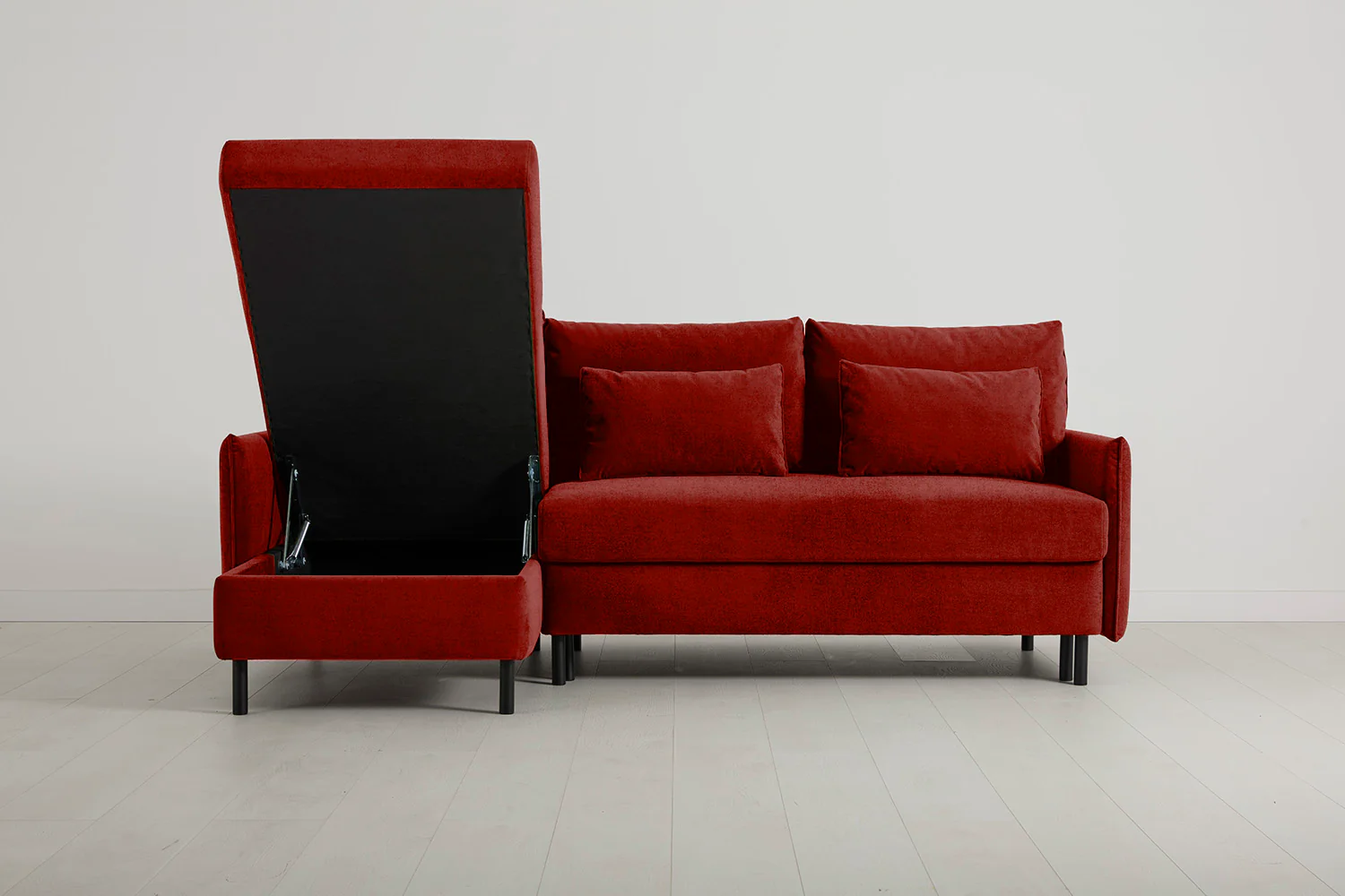 Model 12 Sofa Bed with Storage 3 Seater Left Chaise, Harissa - Image 3