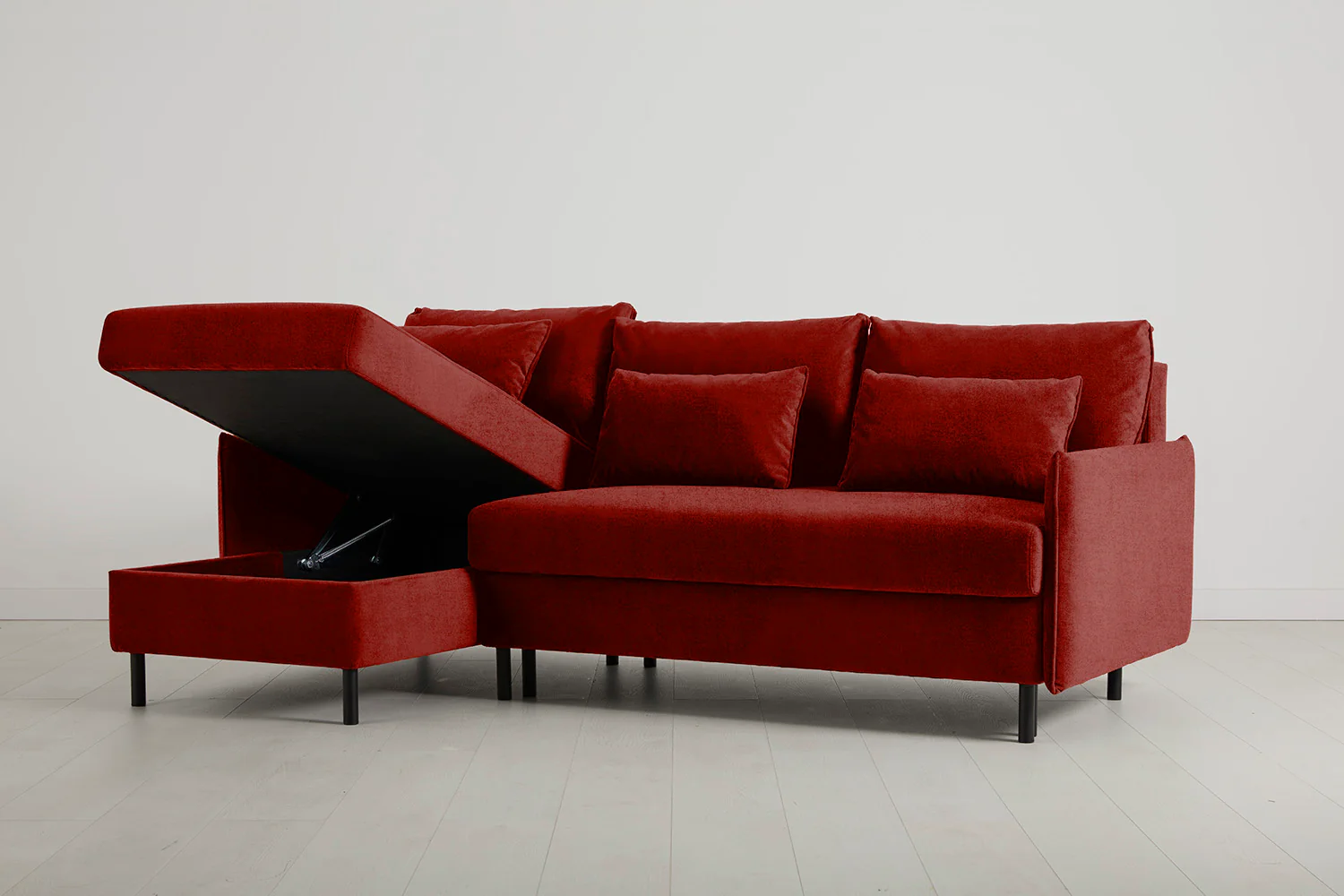 Model 12 Sofa Bed with Storage 3 Seater Left Chaise, Harissa - Image 5