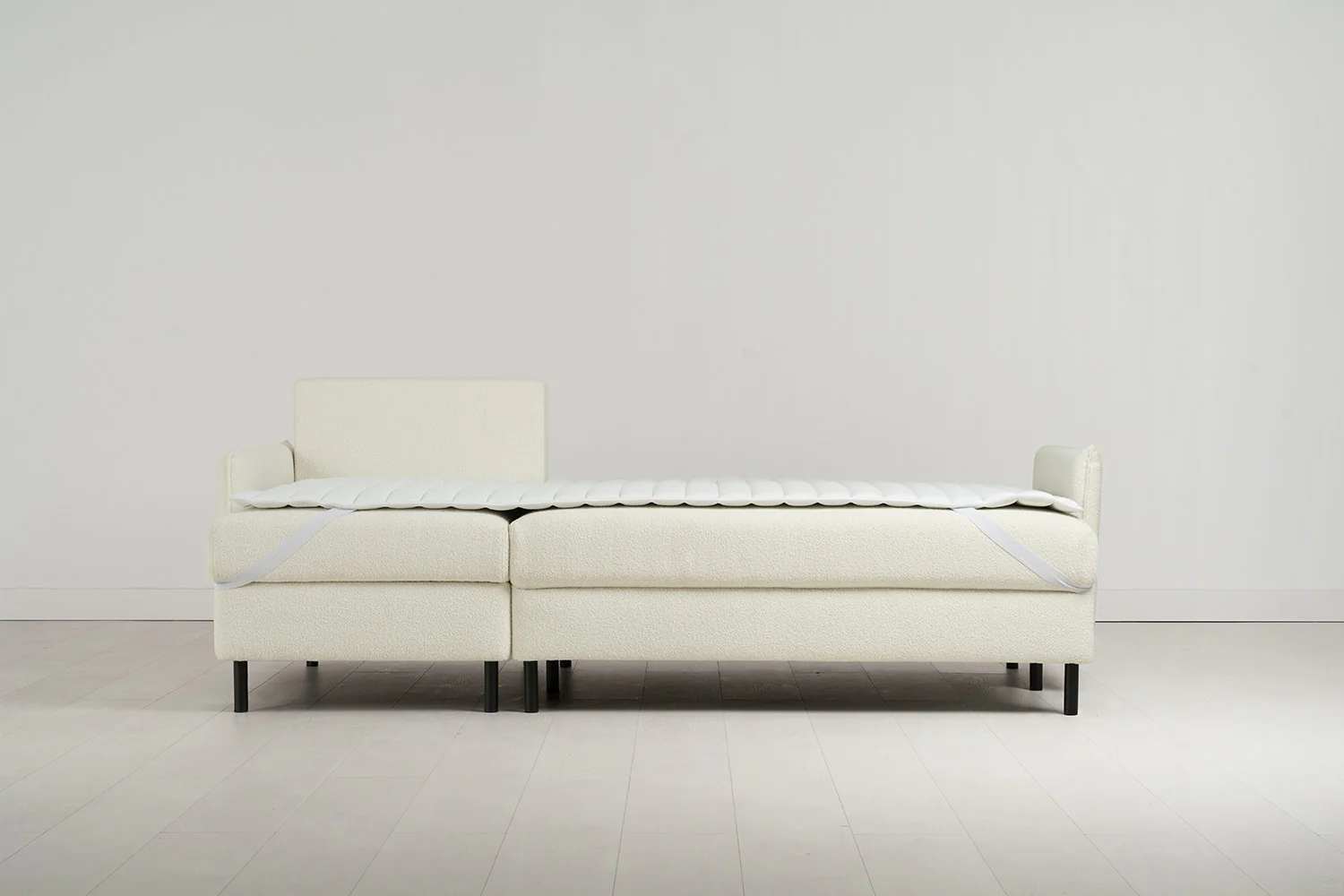 Model 12 Sofa Bed with Storage 3 Seater Left Chaise, Ivory - Image 11