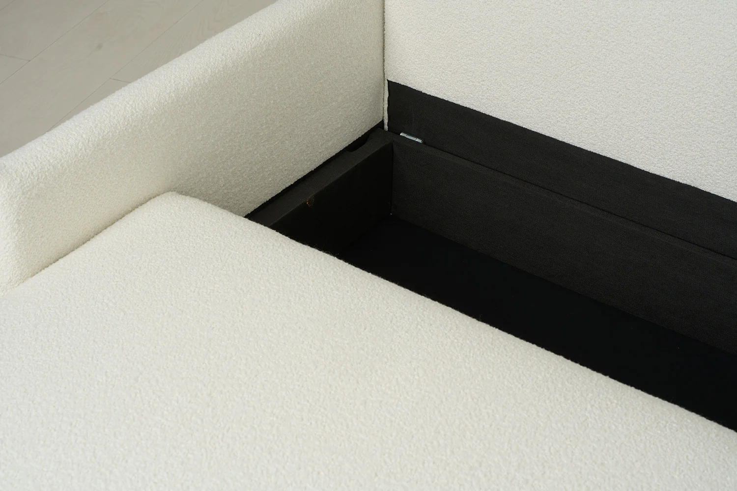 Model 12 Sofa Bed with Storage 3 Seater Left Chaise, Ivory - Image 22