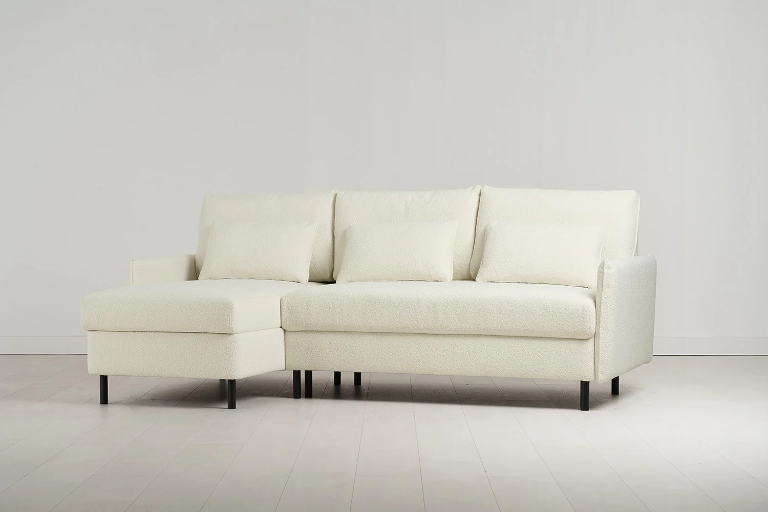 Model 12 Sofa Bed with Storage 3 Seater Left Chaise, Ivory - Image 6