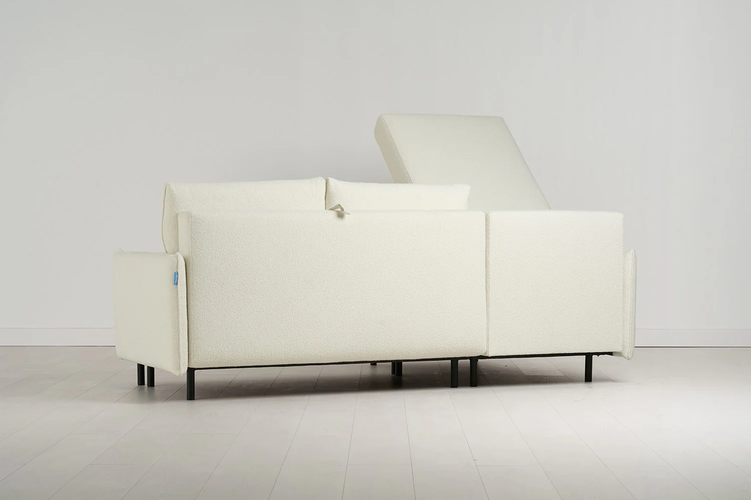 Model 12 Sofa Bed with Storage 3 Seater Left Chaise, Ivory - Image 9