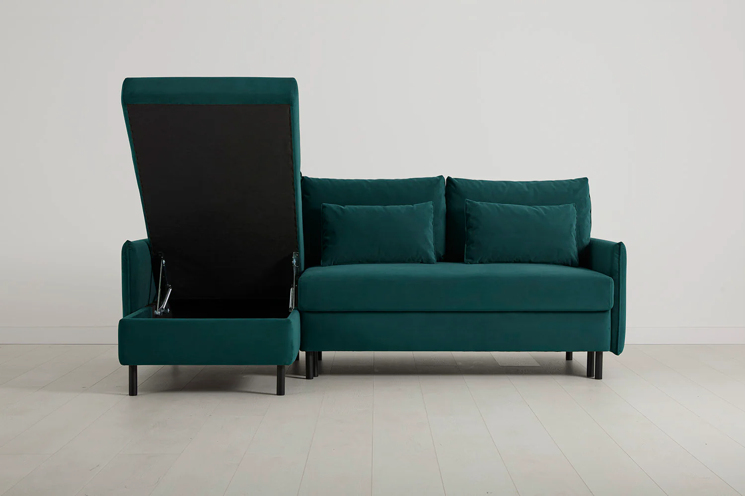 Model 12 Sofa Bed with Storage 3 Seater Left Chaise, Kingfisher - Image 5