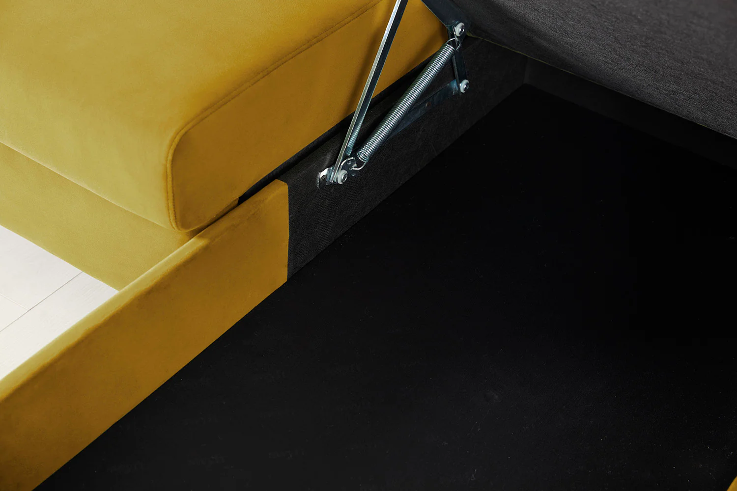 Model 12 Sofa Bed with Storage 3 Seater Left Chaise, Mustard - Image 15