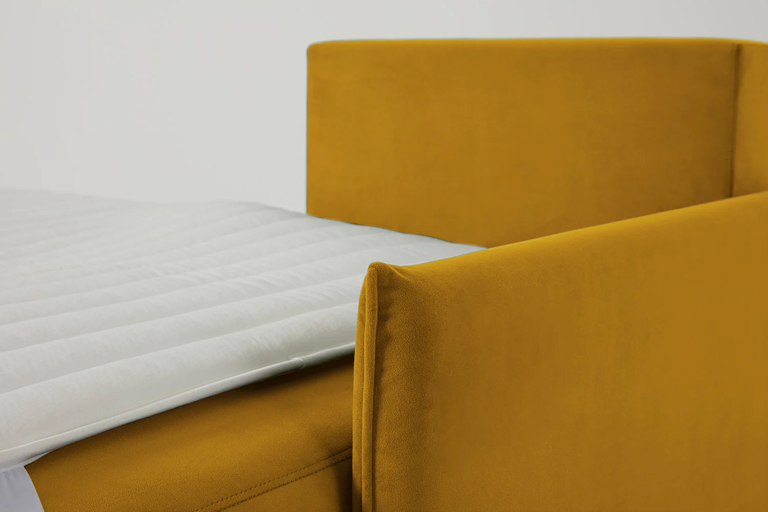 Model 12 Sofa Bed with Storage 3 Seater Left Chaise, Mustard - Image 22