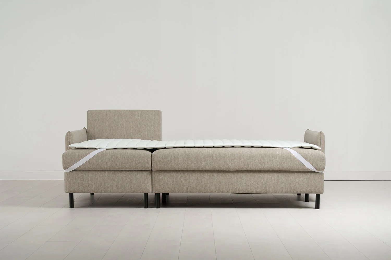 Model 12 Sofa Bed with Storage 3 Seater Left Chaise, Pumice - Image 11