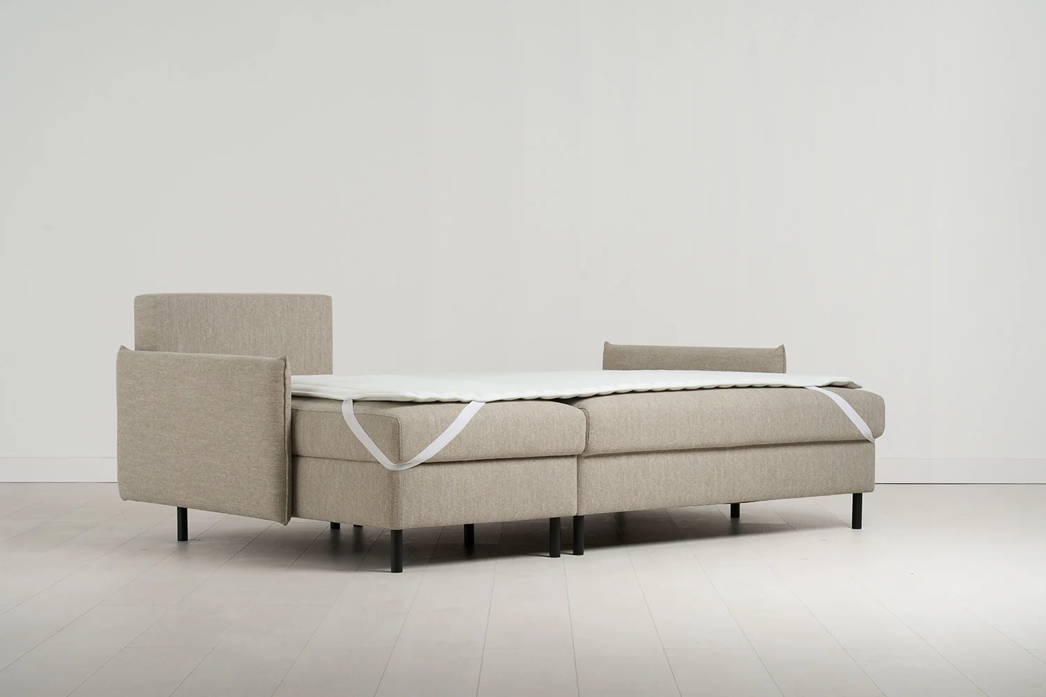 Model 12 Sofa Bed with Storage 3 Seater Left Chaise, Pumice - Image 12