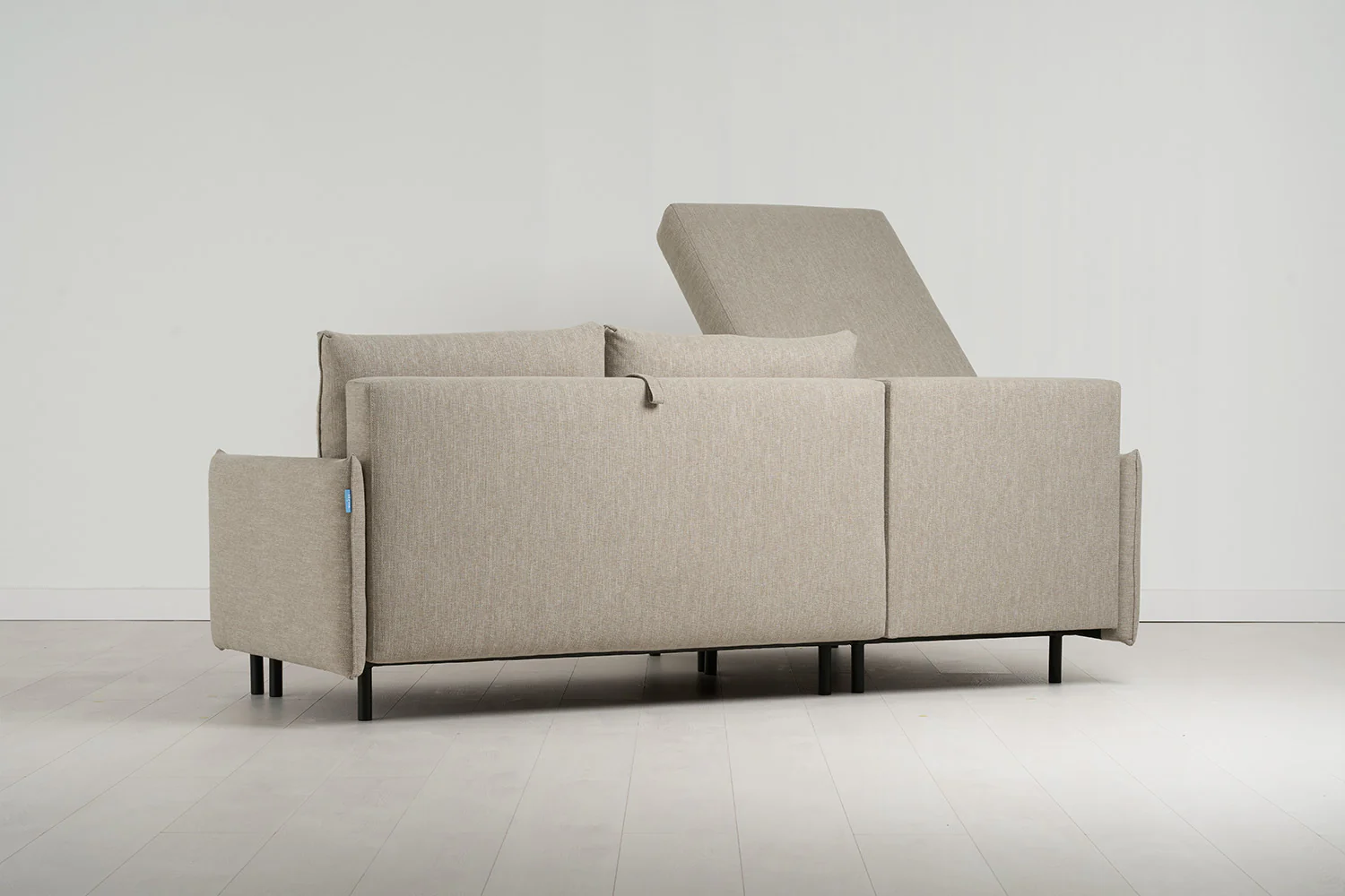 Model 12 Sofa Bed with Storage 3 Seater Left Chaise, Pumice - Image 9