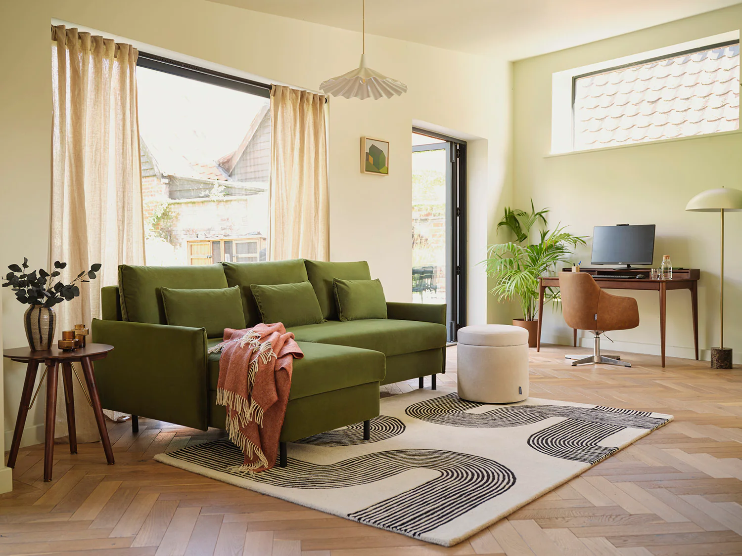 Model 12 Sofa Bed with Storage 3 Seater Left Chaise, Vine - Image 2