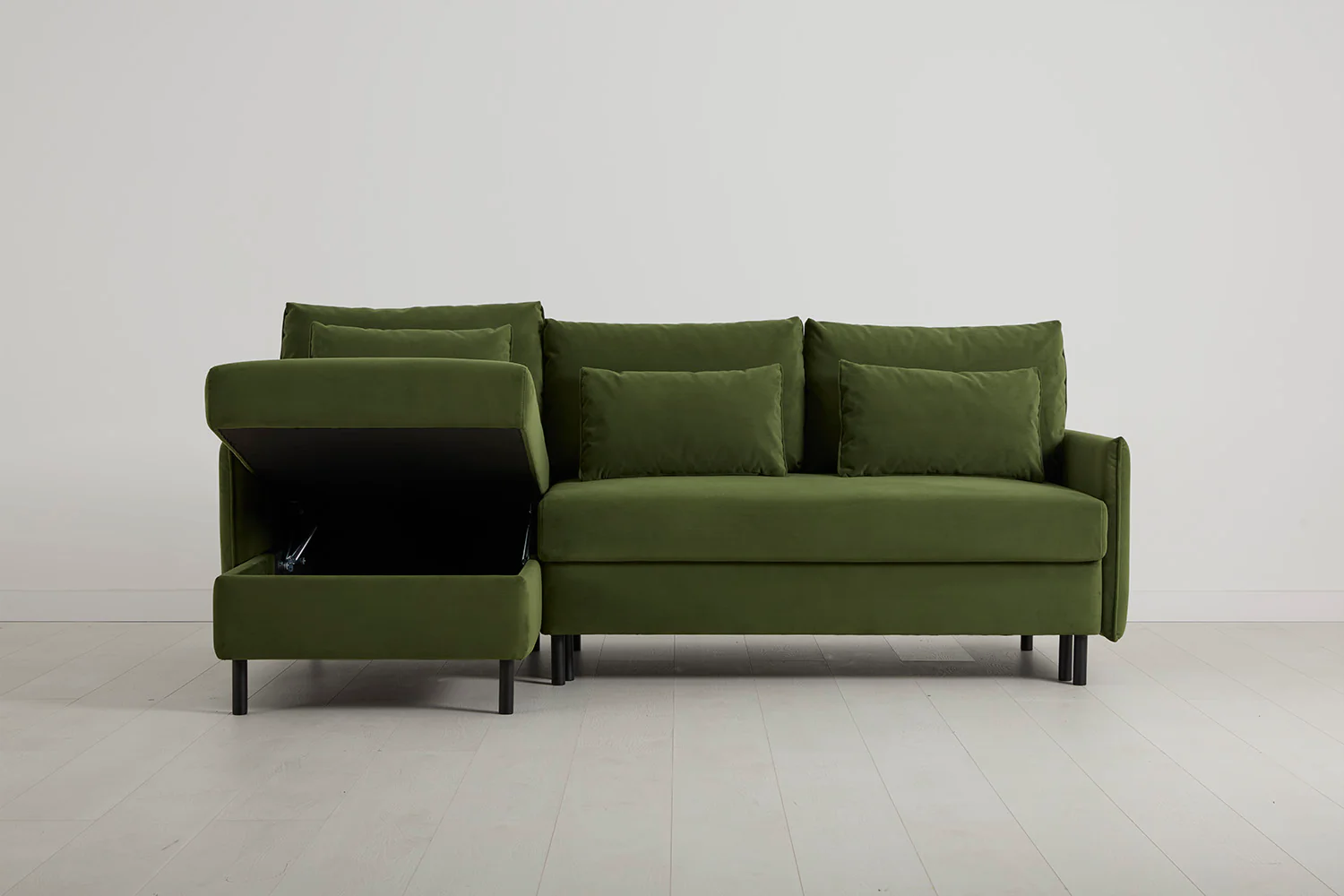 Model 12 Sofa Bed with Storage 3 Seater Left Chaise, Vine - Image 5