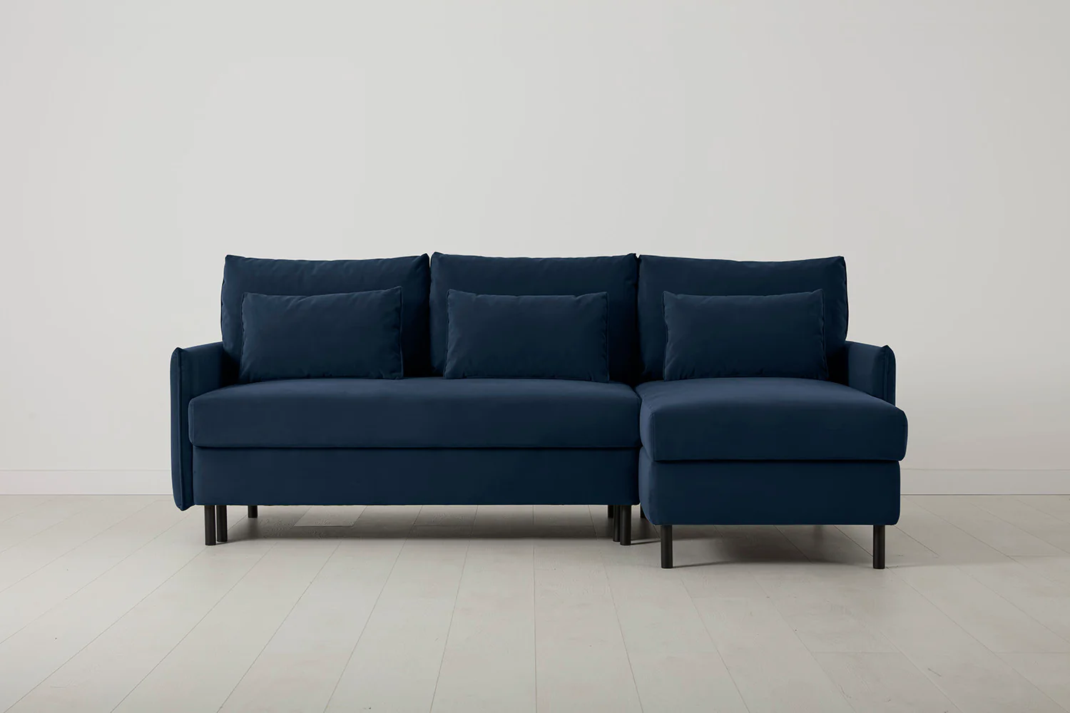 Model 12 Sofa Bed with Storage 3 Seater Right Chaise, Indigo