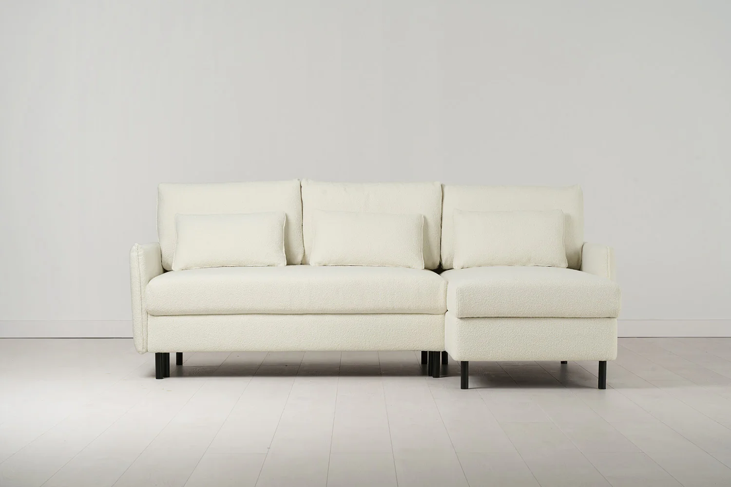 Model 12 Sofa Bed with Storage 3 Seater Right Chaise, Ivory