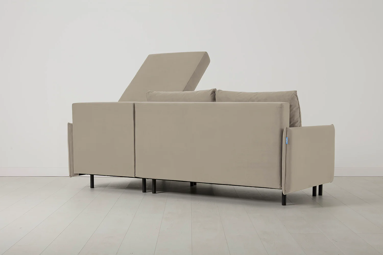 Model 12 Sofa Bed with Storage 3 Seater Right Chaise, Bone - Image 9