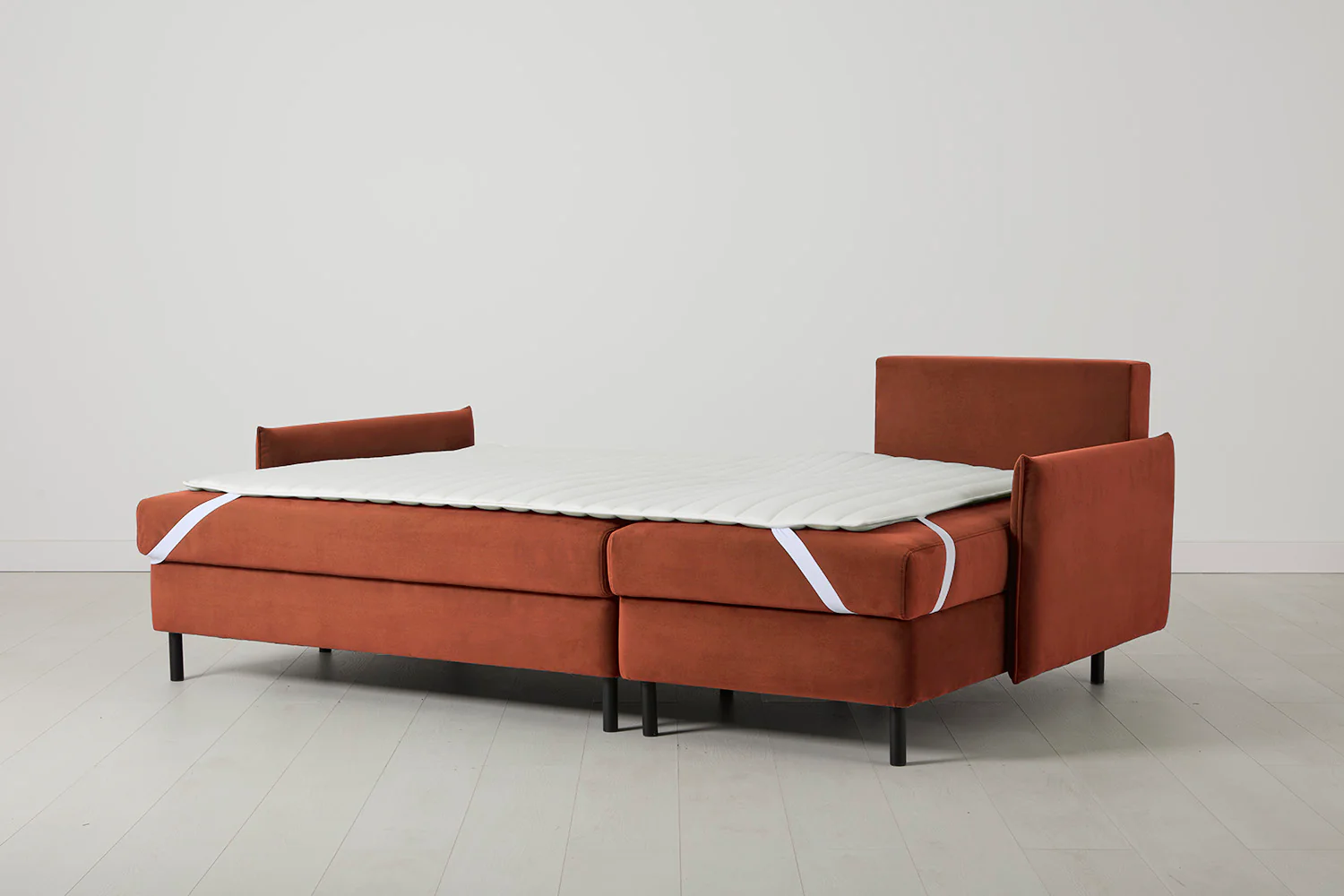 Model 12 Sofa Bed with Storage 3 Seater Right Chaise, Brick - Image 12
