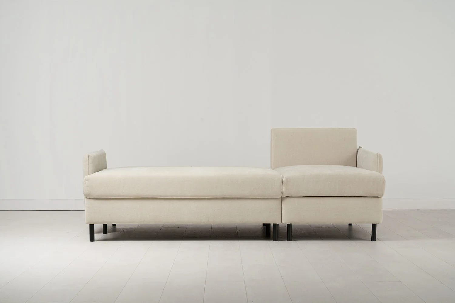 Model 12 Sofa Bed with Storage 3 Seater Right Chaise, Chalk - Image 10