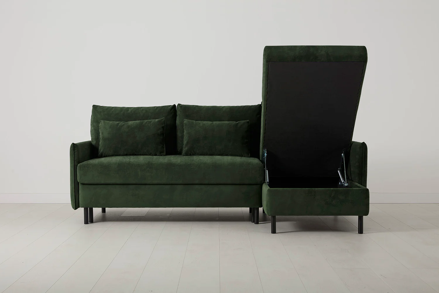 Model 12 Sofa Bed with Storage 3 Seater Right Chaise, Conifer - Image 3