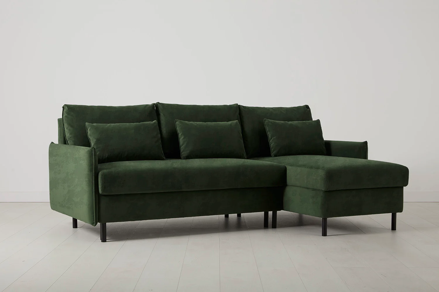 Model 12 Sofa Bed with Storage 3 Seater Right Chaise, Conifer - Image 4