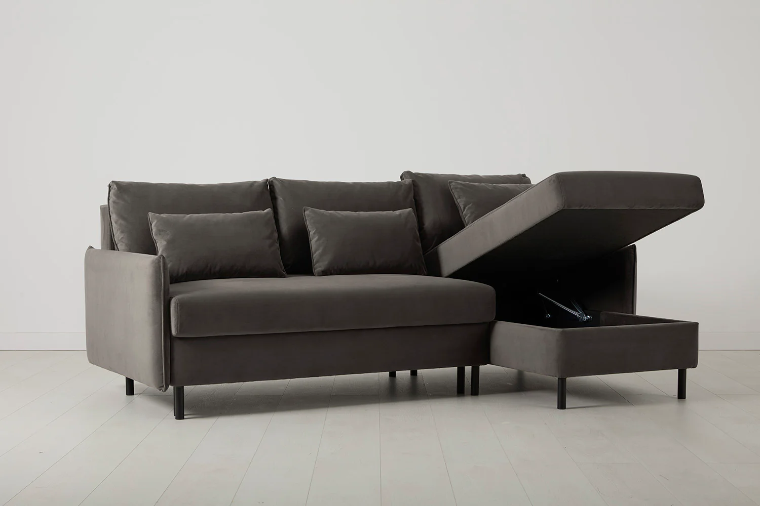 Model 12 Sofa Bed with Storage 3 Seater Right Chaise, Elephant - Image 5