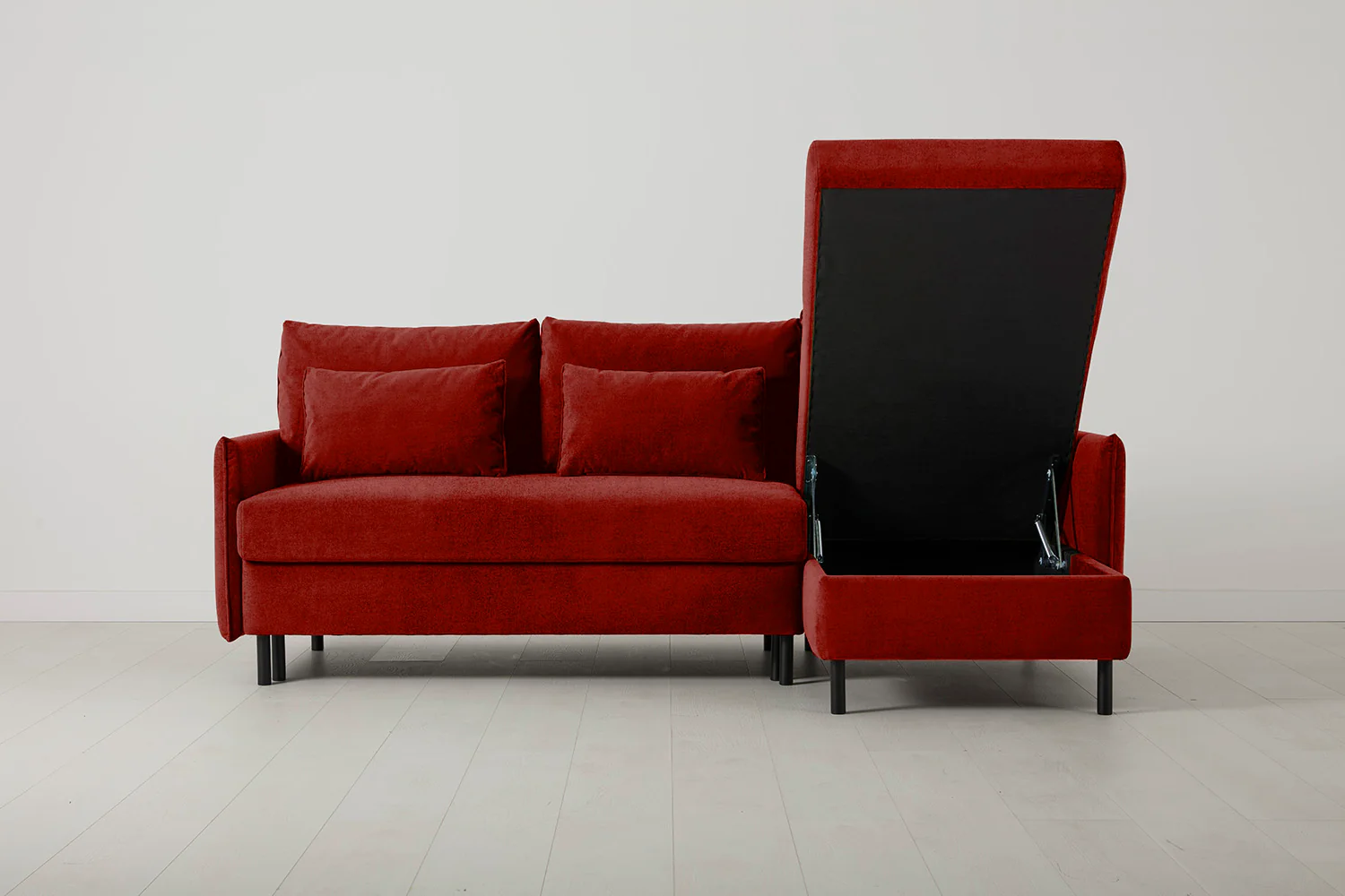 Model 12 Sofa Bed with Storage 3 Seater Right Chaise, Harissa - Image 3
