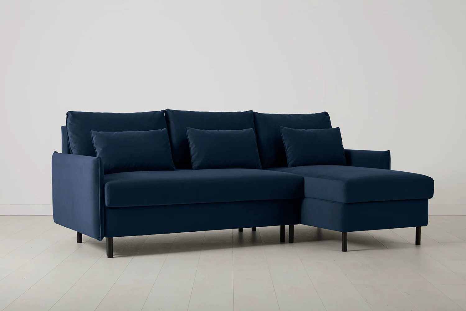 Model 12 Sofa Bed with Storage 3 Seater Right Chaise, Indigo - Image 4