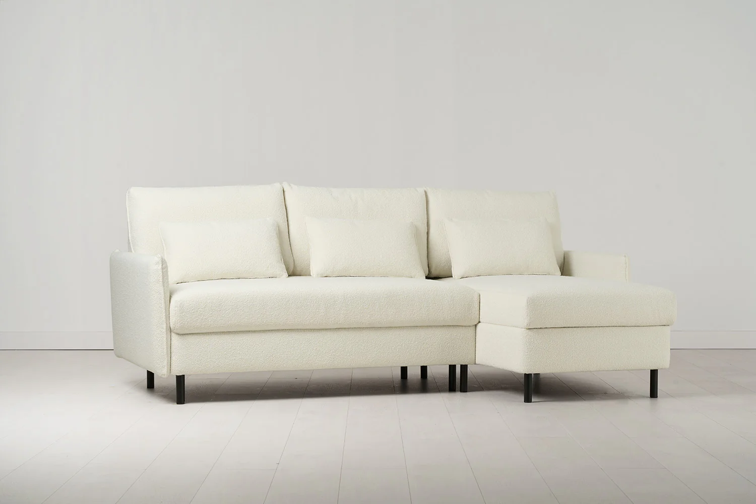 Model 12 Sofa Bed with Storage 3 Seater Right Chaise, Ivory - Image 7