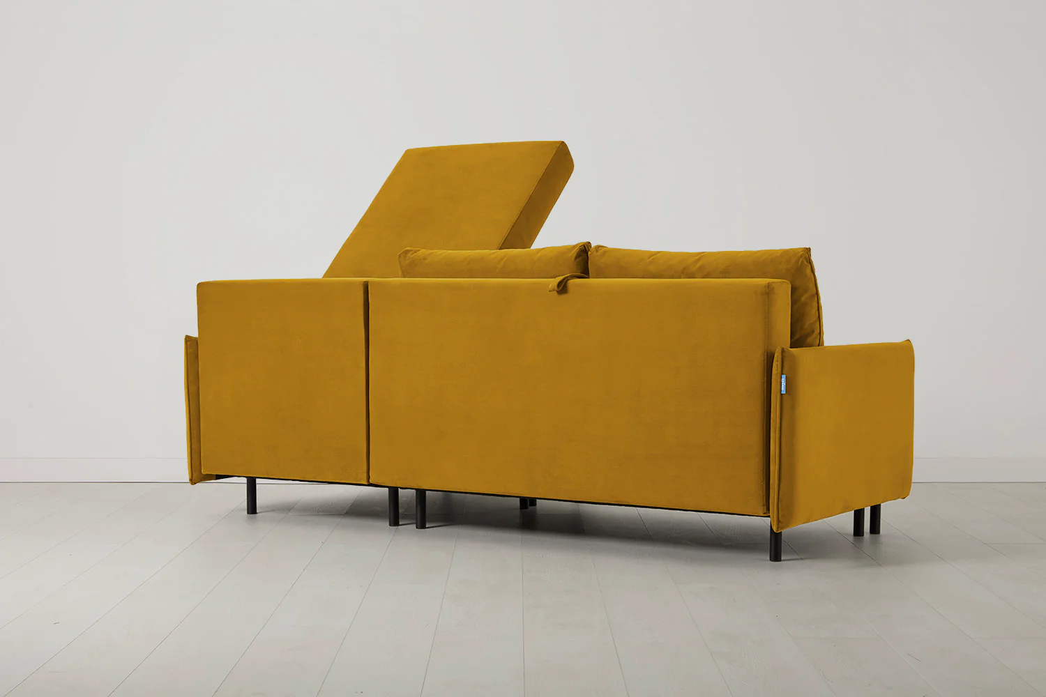 Model 12 Sofa Bed with Storage 3 Seater Right Chaise, Mustard - Image 10
