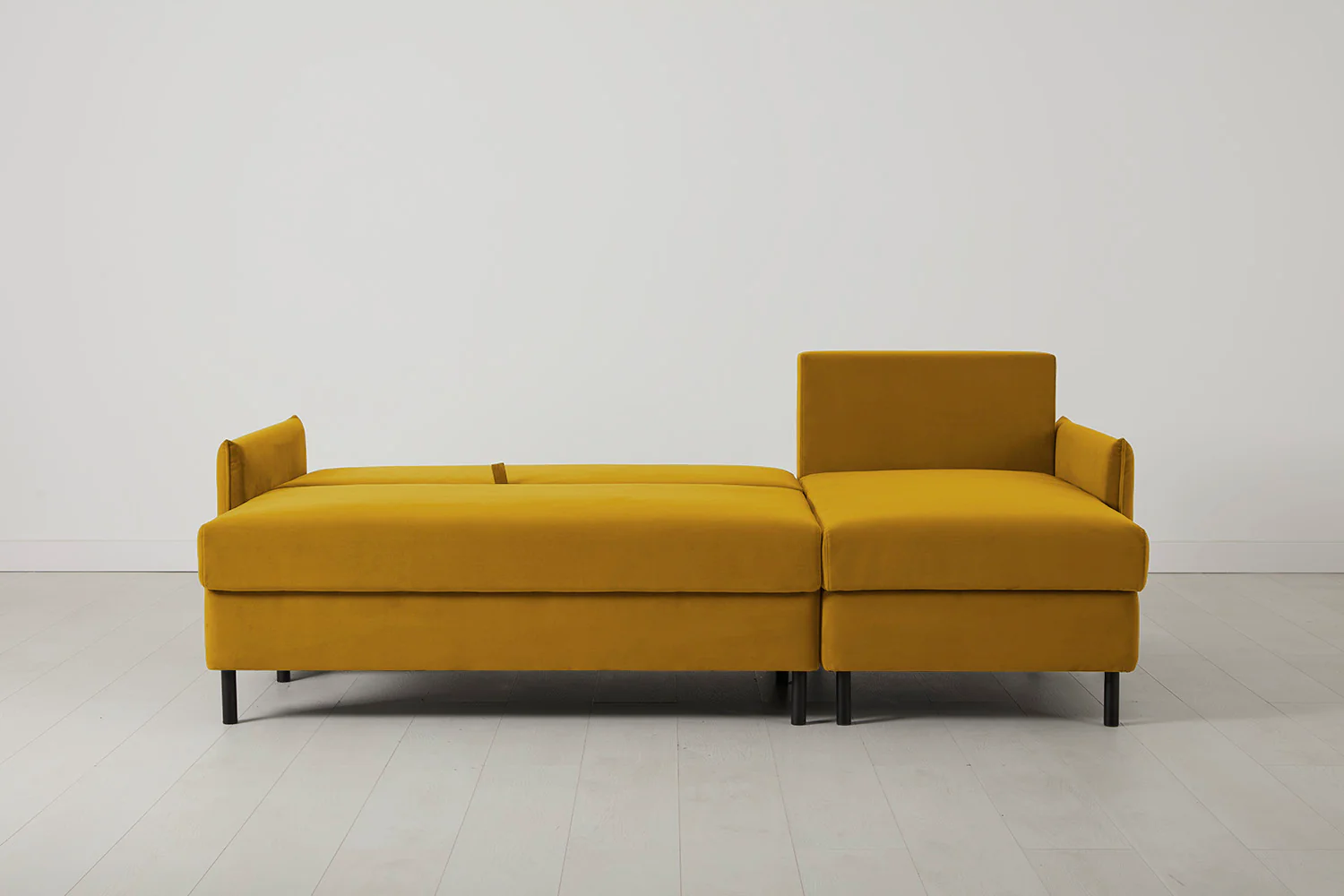 Model 12 Sofa Bed with Storage 3 Seater Right Chaise, Mustard - Image 11