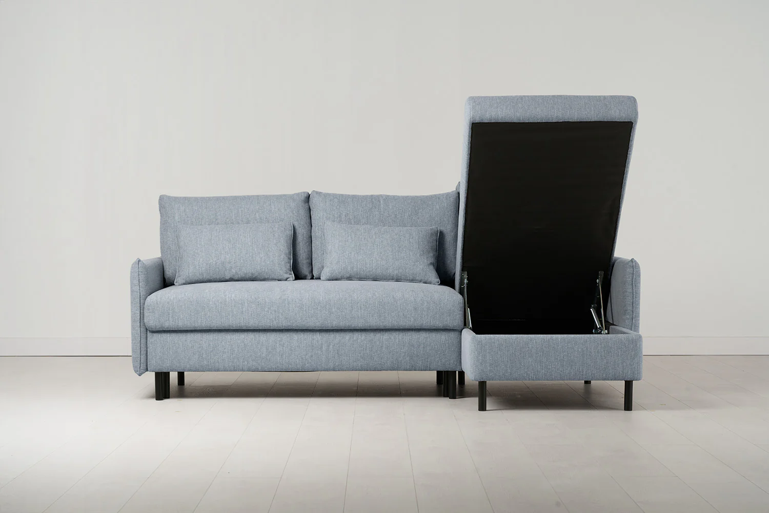 Model 12 Sofa Bed with Storage 3 Seater Right Chaise, Seaglass - Image 7