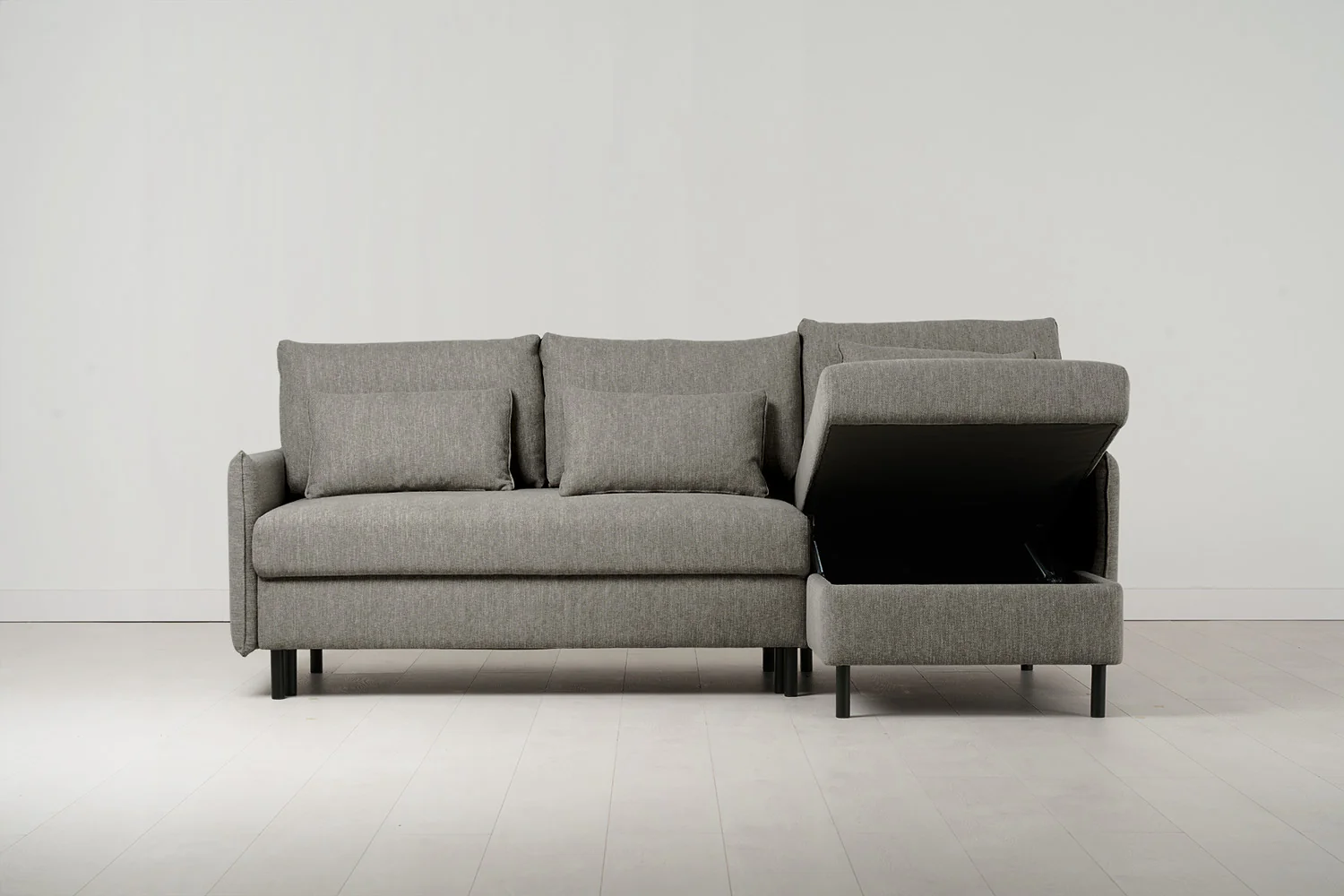 Model 12 Sofa Bed with Storage 3 Seater Right Chaise, Shadow - Image 4