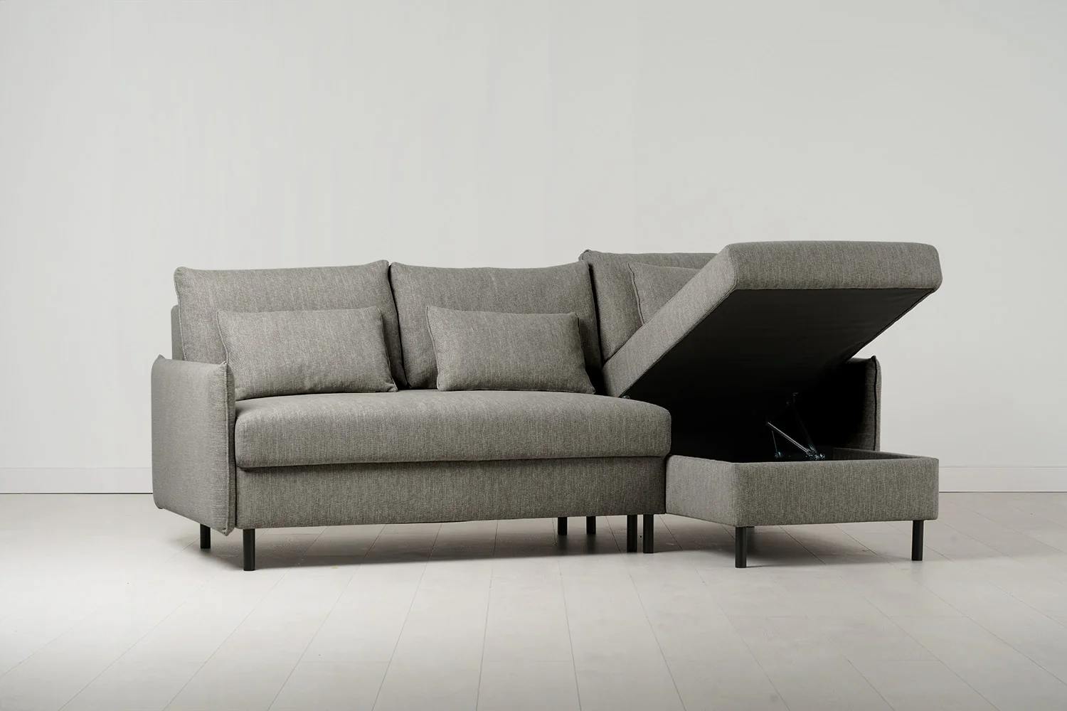 Model 12 Sofa Bed with Storage 3 Seater Right Chaise, Shadow - Image 7