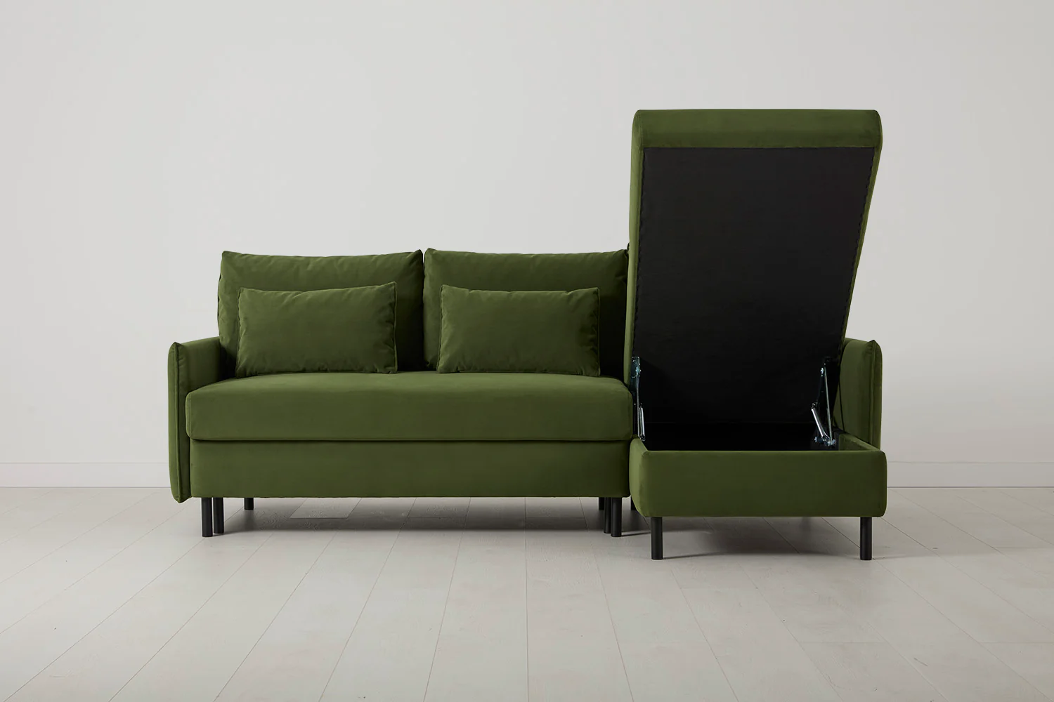 Model 12 Sofa Bed with Storage 3 Seater Right Chaise, Vine - Image 6