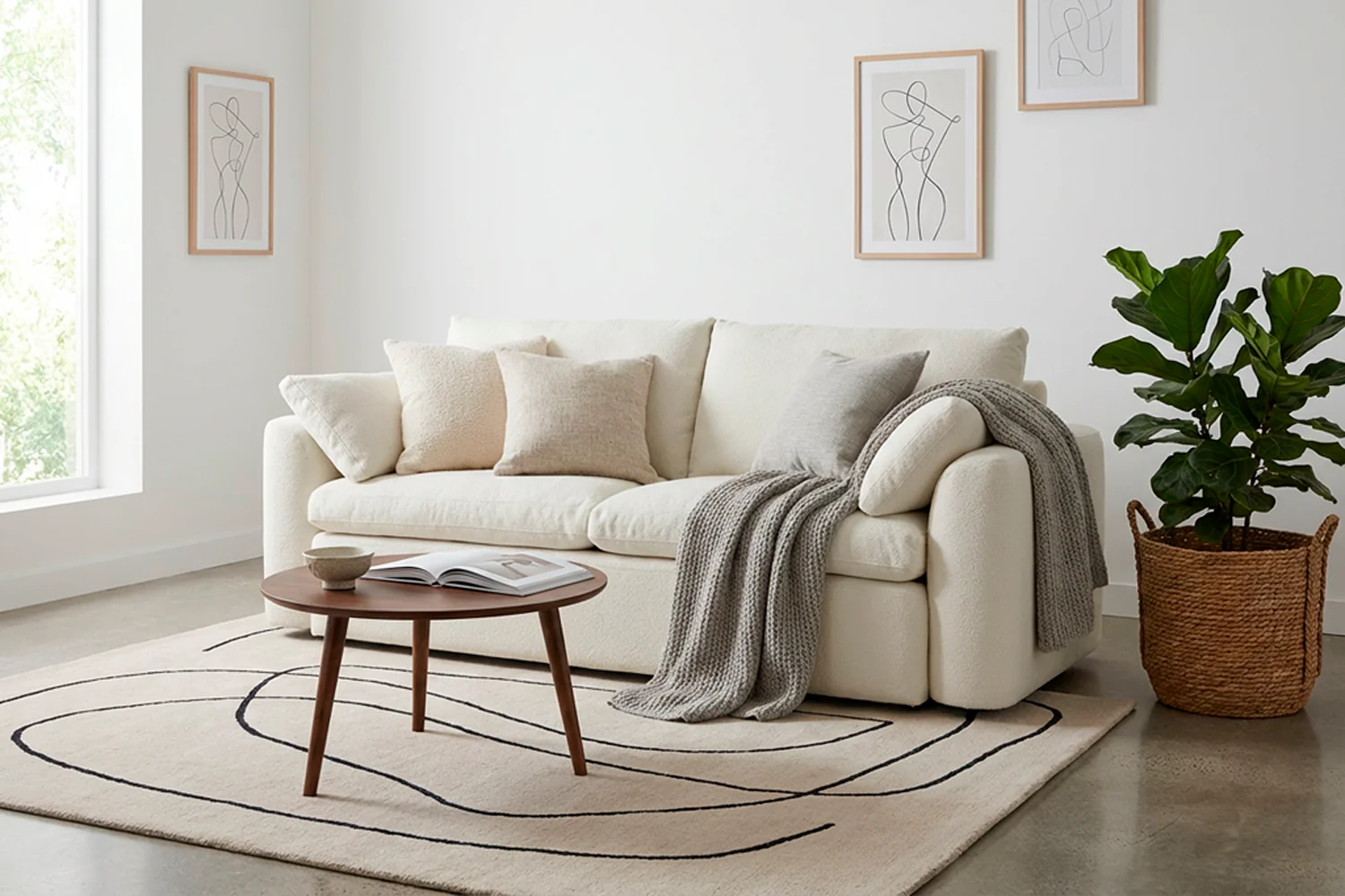 Model 13 2-Seater Sofa, Ivory - Image 2