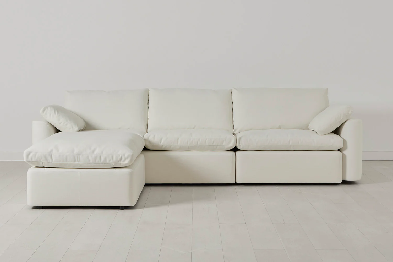 Model 13 4-Seater Left Chaise Sofa, White