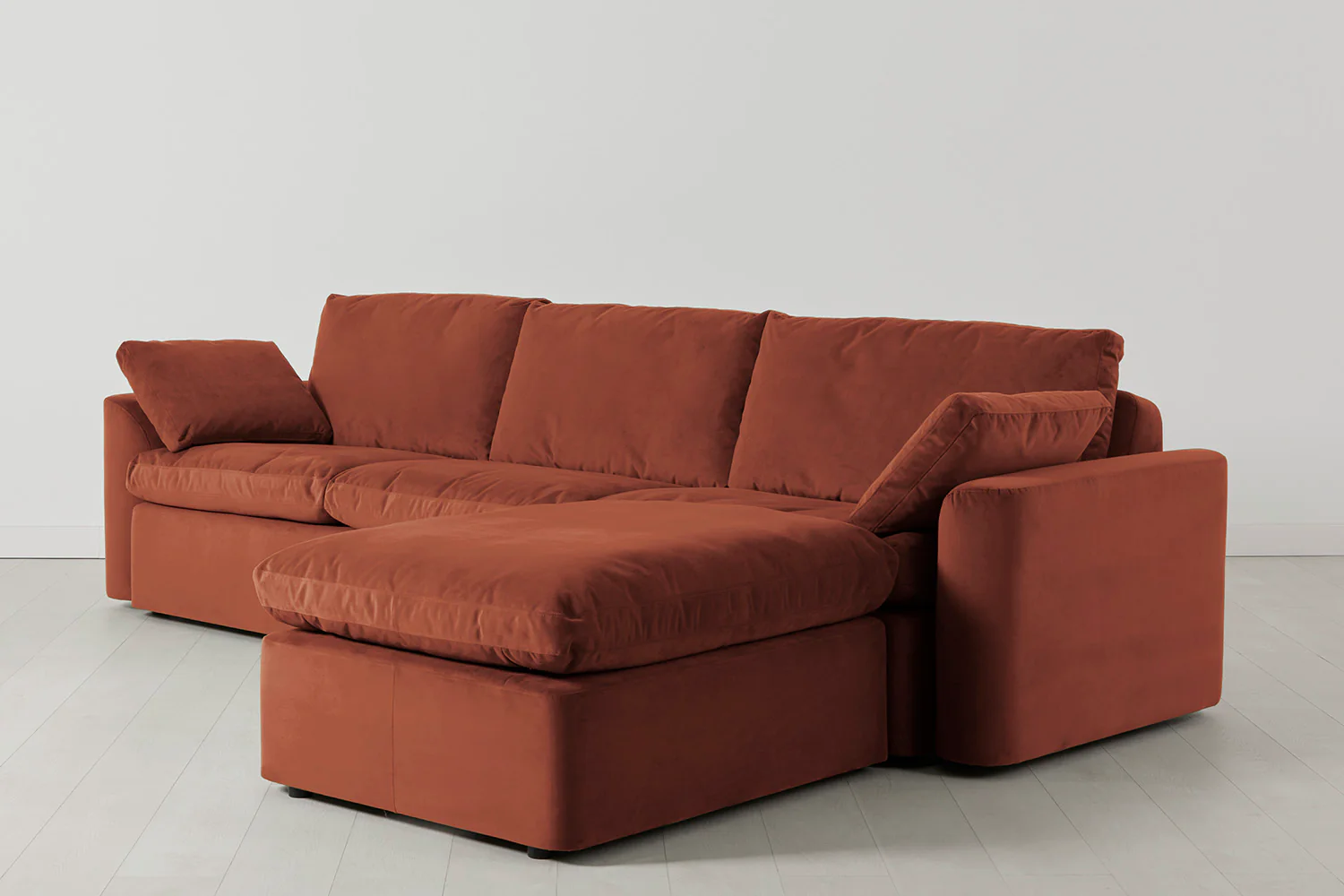 Model 13 4-Seater Sofa with Ottoman, Brick - Image 2