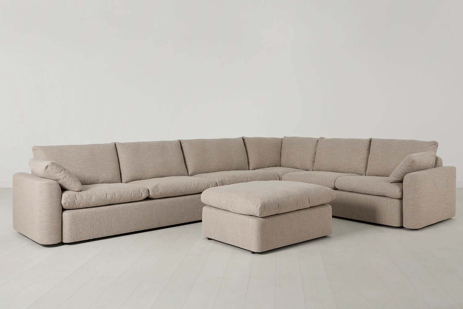 Model 13 Large Corner Sofa with Ottoman, Pumice
