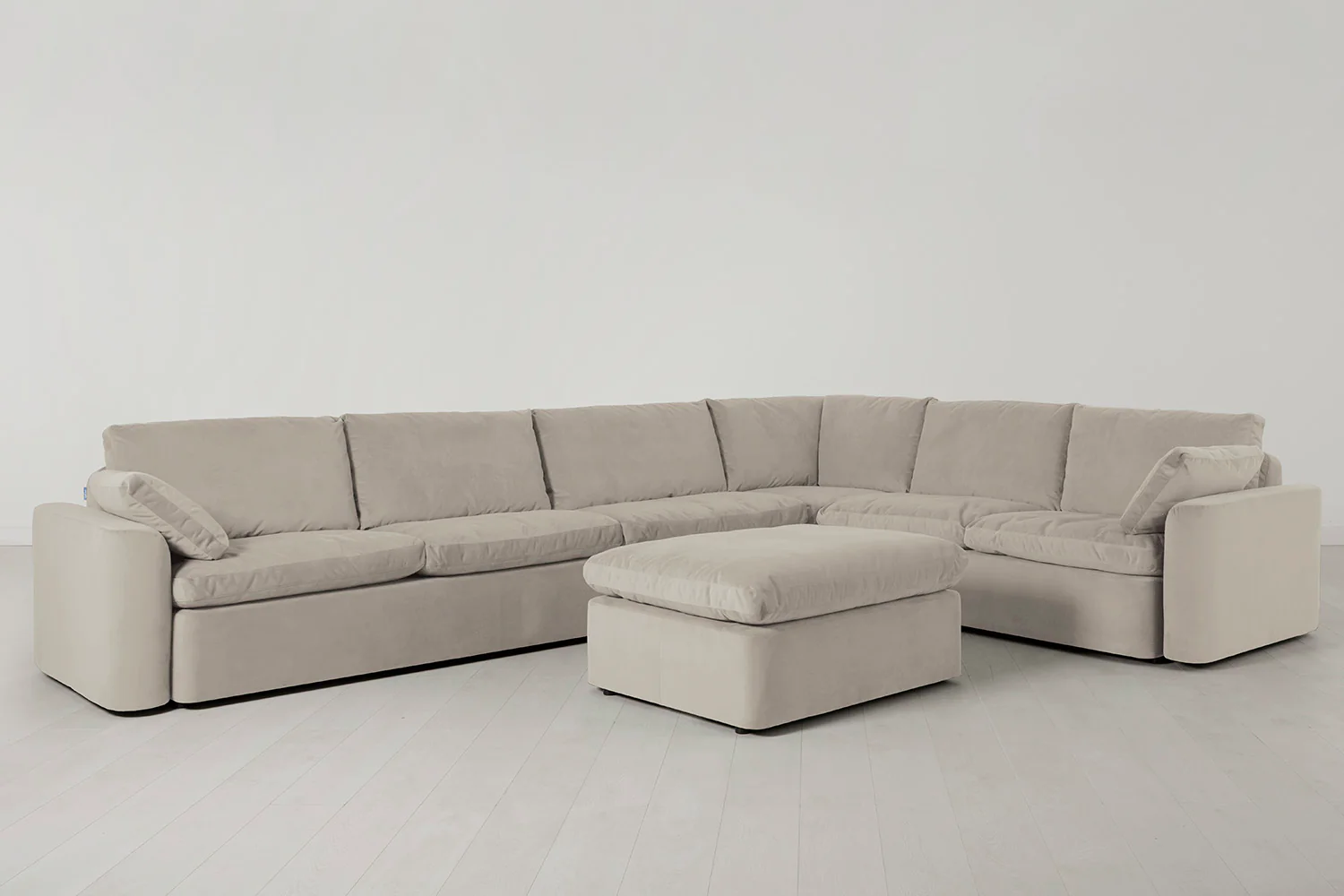 Model 13 Large Corner Sofa with Ottoman, Bone