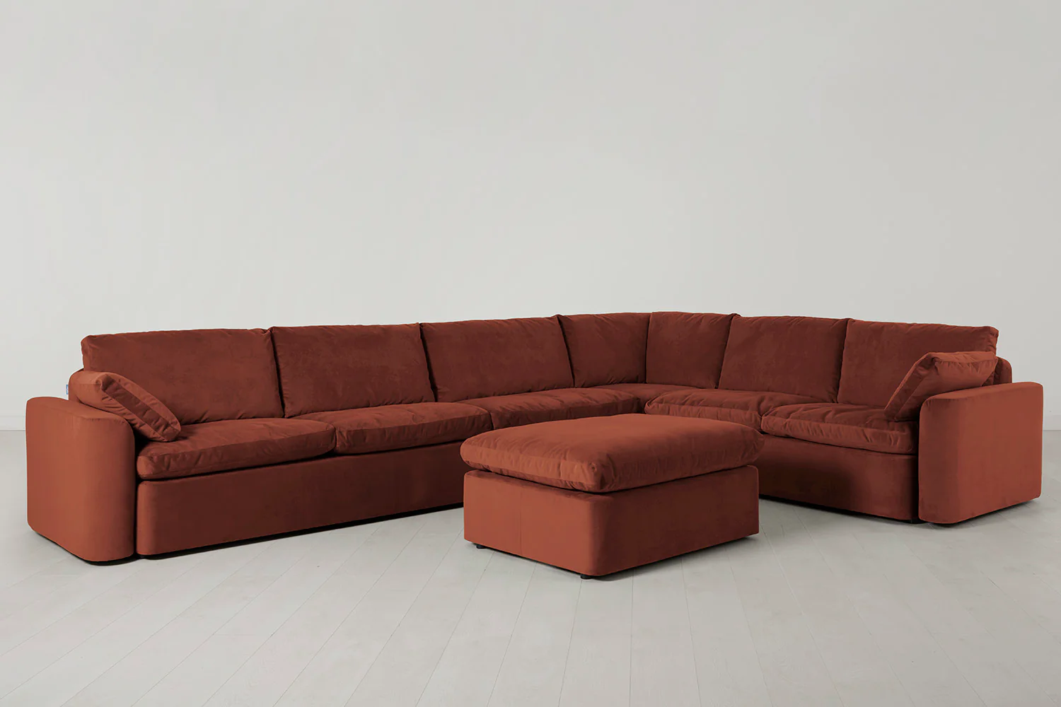 Model 13 Large Corner Sofa with Ottoman, Brick