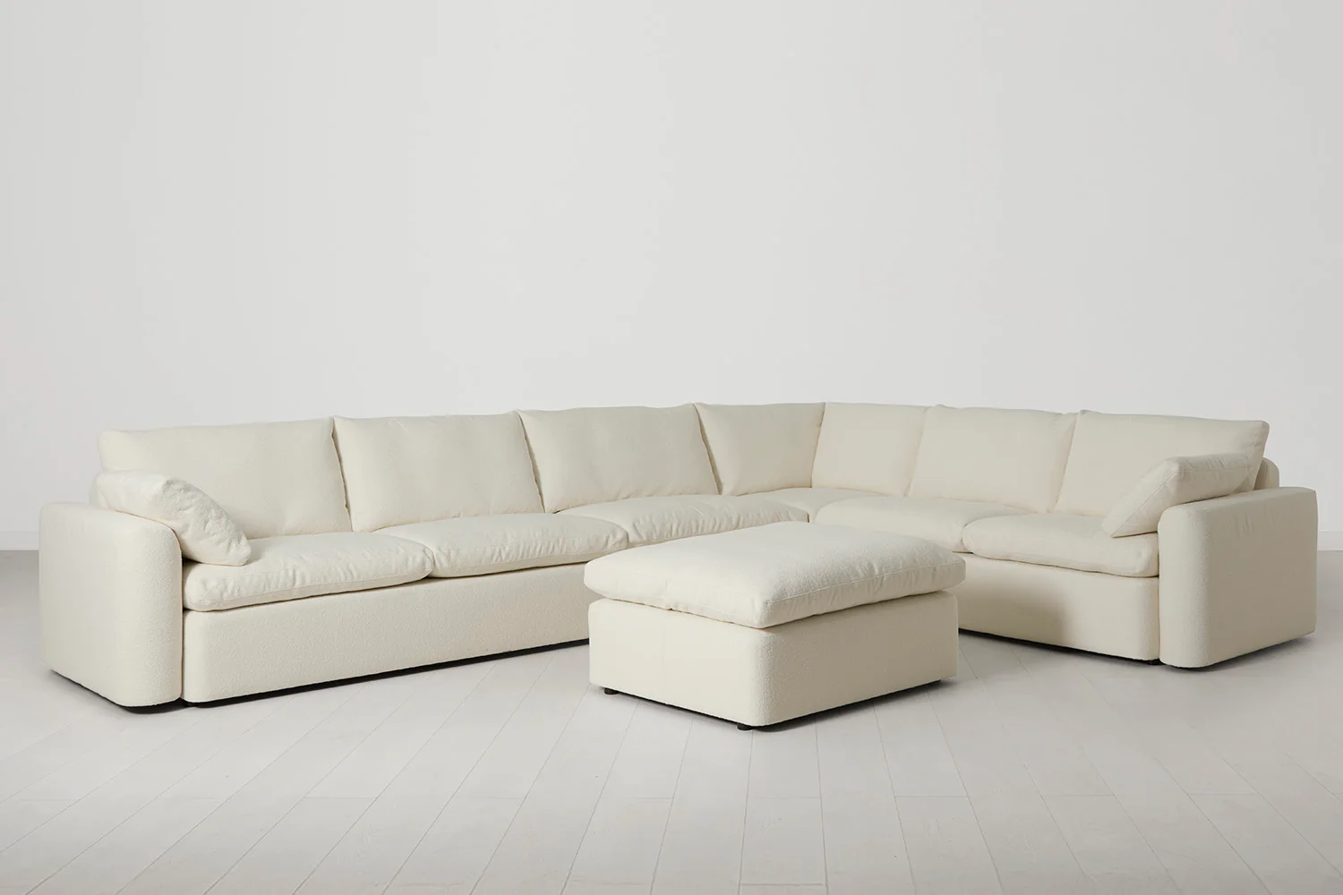 Model 13 Large Corner Sofa with Ottoman, Ivory